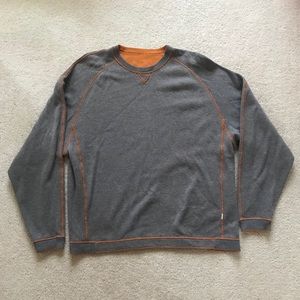 Tommy Bahama reversible gray/orange sweater!